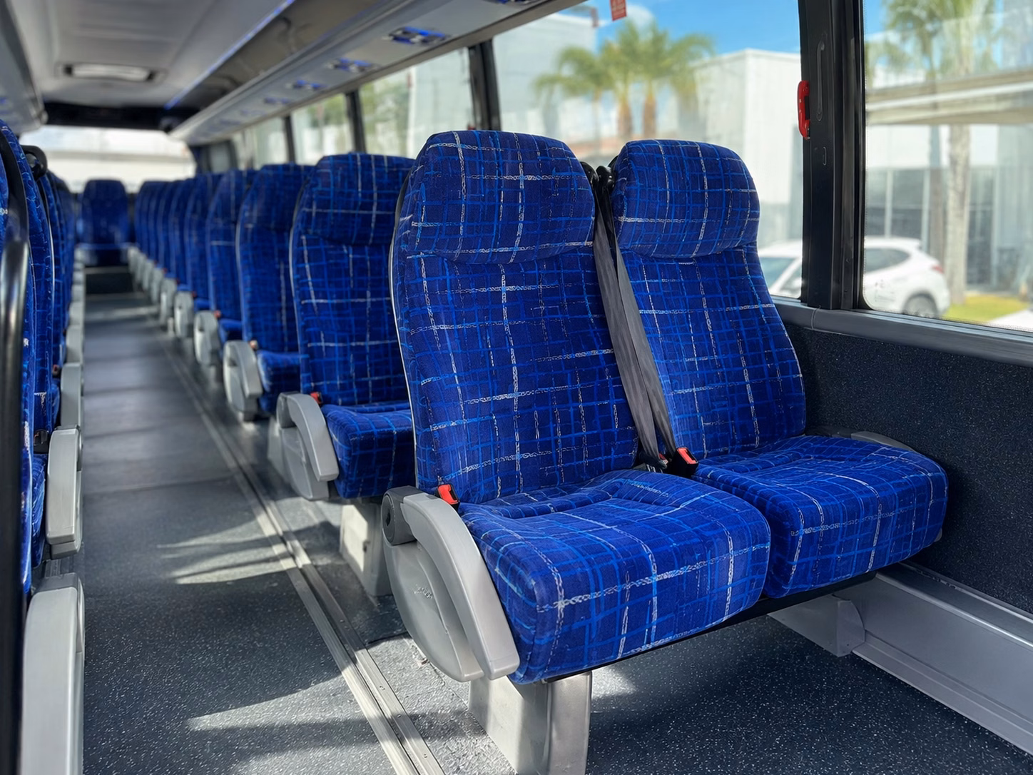 56 passenger charter bus inside